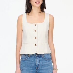 J. Crew Beige Linen-Blend Vest